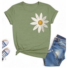 MMIUAEG Colorful Sunflower Flower Print T Shirt for Women US Alpha Medium Regular Regular Col