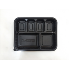 일회용 6칸 도시락 돈까스 배달 포장 용기 찬용기 TY-1006, 50세트, 1개