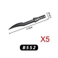 중세 군사 성 기사 십자군 무기 빌딩 블록 양날의 검 헬멧 모자 창 벽돌, 색상: 14. B552-5PCS