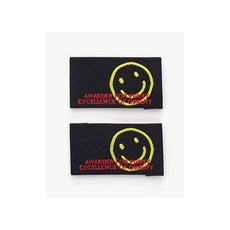 패션스타트 오늘도 스마일 직조라벨 블랙 2개입, 2개