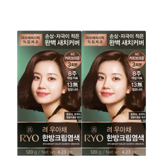 려 우아채 한방크림염색 염모제 6종, 6C 커피브라운, 2개
