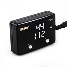 자동차 트럭 차량용 오일 압력 센서가 장착된 JJCOCO 232PSI 게이지 LED 디지털 디스플레이 12V 프레스 미터 키트, White, Dual Display, 1개