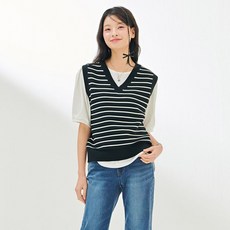 체이스컬트 여성 조직변형 스트라이프 베스트-DARG7361B03