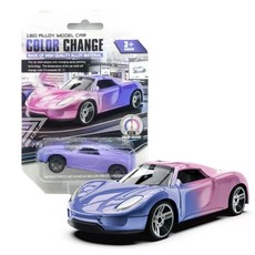 SHOP 77's 溫感變色合金跑車模型 1:60 合金玩具車 兒童互動變色小汽車, B款, 1個