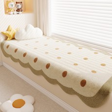 DFMEI 卡通風仿羊絨飄窗毯家用臥室吸水防滑墊耐髒耐磨牀邊地毯, 1cm, 可咖豆-異形M:60*80cm(仿羊絨)
