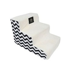 허브몰 / 북유럽밸런스 지그재그 3단 아이보리 강아지 침대 계단 애견계단 쿠션계단, 1개