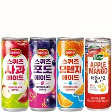 마셔몰 델몬트 스퀴즈3종 240ml 사과(10개)+ 오렌지(10개) +포도(10개)+ 애플망고 240ml(30개) 총60개, 1세트