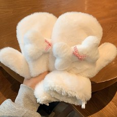 毛絨手套 加絨加厚連指設計防風保暖