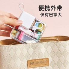 家用縫補針線套裝收納盒 16色大線圈36件套, 1個, 透白 小線圈便攜迷你