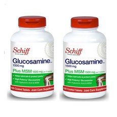 Schiff 글루코사민 1500mg 플러스 MSM 및 히알루론산 150정 - 관절 보충제 (2팩), 2개