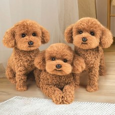 인형 강아지 리얼 애착인형 푸들 반려동물 장난감 완구 귀여운, (앉아있는) E, 1개