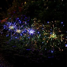 태양광 정원등 불꽃 폭죽 야외 90LED 통로 장식, RGB