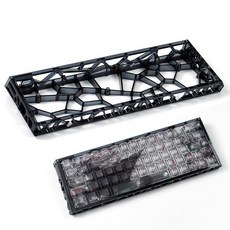 Wooting60/HM66/Mad60/M6lite/Rakka 키보드와 호환되는 기계식 키보드 케이스 투명 키보드 하우징 (Transprent), 블랙