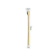 HYLSS 304不鏽鋼攪拌棒長柄酒吧調酒勺咖啡勺子甜品冰勺, 1個, 19cm-金色:如图所示（9087）