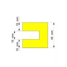접착식 코너 플랫 가드 산업현장 창고 원기둥 경고대, 두께1.5cmU자형, 1개