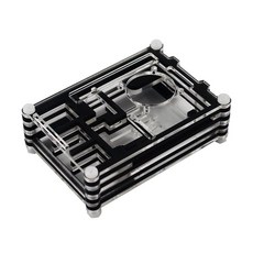 라즈베리 파이 3B 아크릴 케이스 CPU 쿨러 팬 다층 박스 투명 커버 금속 나사, 1개, Case, 기본 모델명/품번