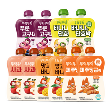 무럭무럭 키즈죽 과일퓨레 알뜰 10팩(제주당근 푸룬고구마 바나나단호박 사과배 망고바나나 각 2팩)