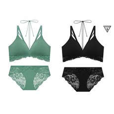 게스언더웨어 속옷 2종택1레이스 포인트 네크스트링 노와이어브라 레이스팬티세트 GDWBR513GDWPT513 FBR181 JJL932