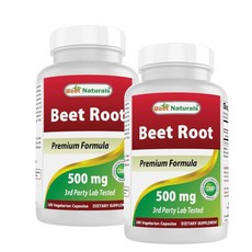 베스트 네츄럴스 비트 뿌리 500mg 캡슐 Best Naturals Beet Root, 2개, 180정