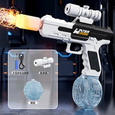 DFMEI 新款全自動火光水槍兒童電動水槍噴火連發回膛脈衝呲水槍, 1個, 電動水槍黑色:如圖