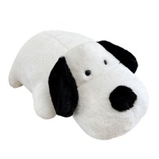 黑白狗狗造型抱枕 毛絨玩具靠墊 交換禮物【HL119】, 黑白狗抱枕50cm