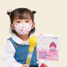 아이다움 딸코미 국내산 3겹 어린이 유아 핑크 캐릭터 마스크 새부리형 개별포장 10매