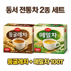 동서 전통차 세트 2종 둥굴레차 메밀차 100T 사무실 탕비실 티백, 1세트, 둥굴레차100T + 메밀차100T