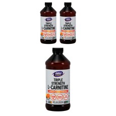 나우푸드 트리플 스트랭스 L-카르니틴 3000mg 시트러스 비건, 3g, 473ml, 3개