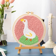 펀치니들 DIY 자수 세트 키트 패키지 곰돌이 수제 선물 도안 재료 터프팅 집콕 취미 84종, 1개