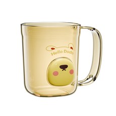 卡通透明漱口杯 帶手柄 萌趣牙刷杯, 萌趣牙刷杯 - 黃色, 1個