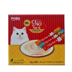 이나바 챠오츄르 고양이간식 버라이어티팩 (참치/가다랑어/닭가슴살) 90P, 혼합맛(참치/가다랑어/닭가슴살), 1.26kg, 1개