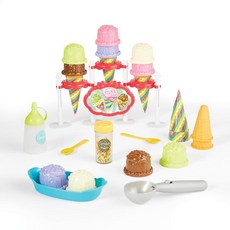 Kidoozie Just Imagine 아이스크림 파티 놀이 세트 만 2세 이상 역할 놀이 주방 음식, 1개