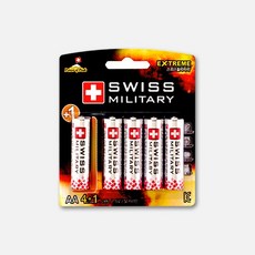 스위스밀리터리 알카라인 건전지 AA 4+1개입