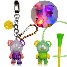 LED 반짝베어 골프 퍼터키퍼 골프티걸이 홀더 SET 골프티 83mm 골프용품 필드용품 골프선물세트, 1세트, 퍼플 그린세트