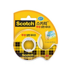 스카치 양면 테이프 디스펜서 136 12mm x 6.35m, 투명, 3개