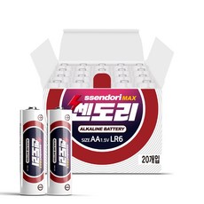 쎈도리 맥스 알카라인 AA 건전지, 1개, 20개입