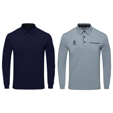 블랙야크 간절기 흡한속건 스트레치 활동성 베이직 포켓 카라 긴팔티