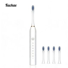 Kuchae 충전식 음파 스마트 전동칫솔, 흰색, 1개