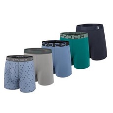 Spyder 남성용 복서 브리프 5팩 폴리 스판덱스 퍼포먼스 속옷 블랙/블랙/네이비/블루/그레이 151735