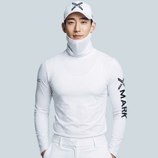 엑스마크 남성동글메쉬마스크 일체형 냉감티 골프이너