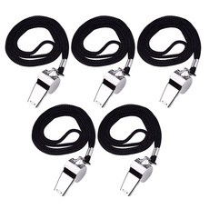 원폴뎀 블랙 스테인리스 호루라기, 5개, 메탈