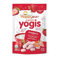 Happy Baby Organics Yogis Freeze-Dried Yogurt & Fruit Snack Strawberry 1 Ounce (Pack of 1), 1개