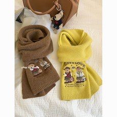 곰도리 자수 목도리 목플러