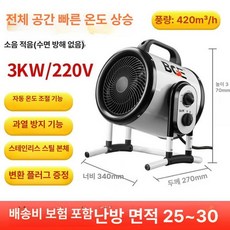 산업용 전기 열풍기 농업용 한솔 업소용 난방기 대형 업소용온풍기 사무실 거실 저전력 템피아 창성 공업용, 노르딕 스타일 3KW 220V, 기본 모델명/품번