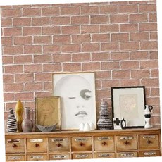 주방 욕실 베란다 셀프 시공 접착식 리폼 벽면 장식 벽돌 무늬 레드 감성, 상세페이지 참조