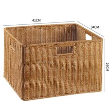 대형 라탄바구니 수납 A 바구니 사각 손잡이 라탄보관함, 1개, J. 밝은 갈색 4x34x6cm 삼중 서랍 손잡이