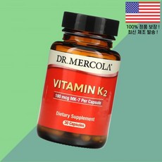 닥터 머콜라 비타민비타민K2 비타민케이투 비타민케이2 180mcg 30캡슐 Dr. Mercola Vitamin 비타민K2 30 Capsules, 1, 30