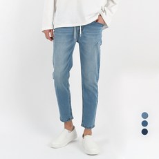 오마보이 남성용 스판좋아 밴딩 청바지