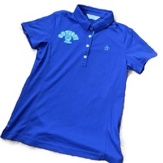 Munsingwear 女士高爾夫球衫 藍色刺繡POLO衫 時尚運動上衣