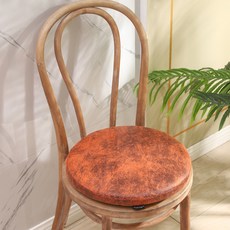 해피유통 빈티지 라운드 가죽 방석 두꺼운 좌석 쿠션 편안한 올 시즌 사용, 직경 30CM, 두께 4CM, 7